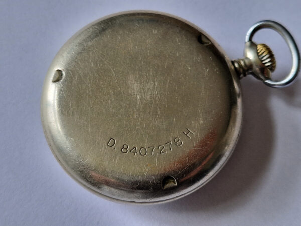 German Military Officers ZENITH DH Pocket Watch back side signed issue DH number