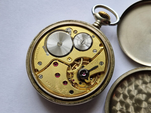 German Military Officers ZENITH DH Pocket Watch Movement under back case