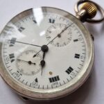Antique HEUER cal 19 Silver cased 925 Chronograph pocket watch