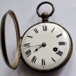 An Early Fusee key winding Henrey Pelley pocket watch silver cased