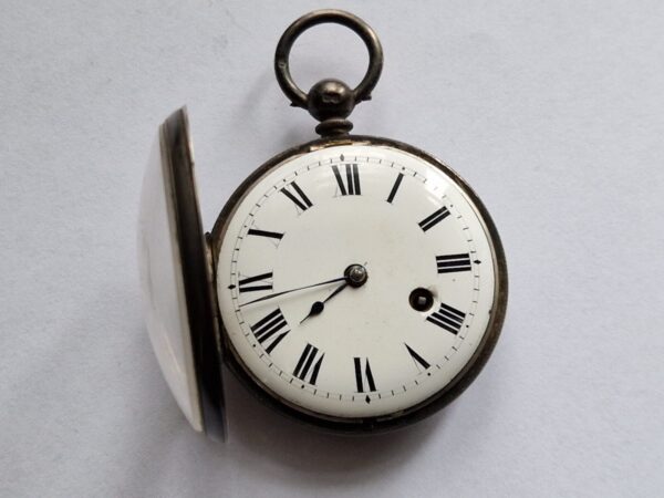 An Early Fusee key winding Henrey Pelley pocket watch silver cased