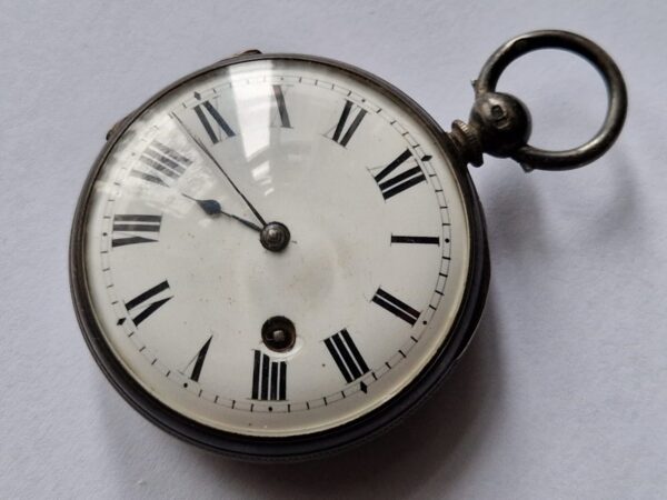 An Early Fusee key winding Henrey Pelley pocket watch silver cased