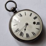 An Early Fusee key winding Henrey Pelley pocket watch silver cased