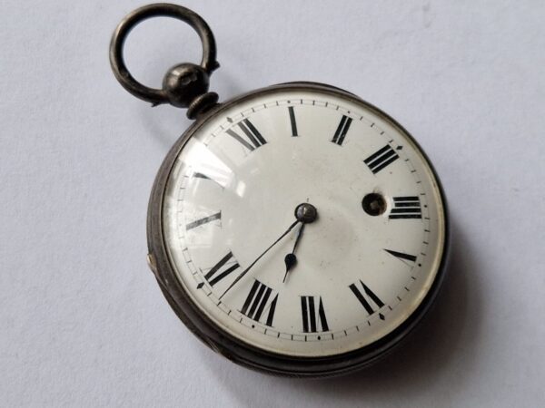 An Early Fusee key winding Henrey Pelley pocket watch silver cased