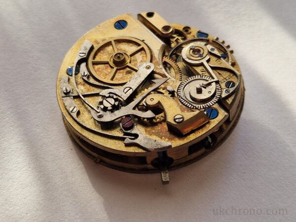 Antique Chronograph pocket watch movement Auguste & Fritz Henchoz Freres