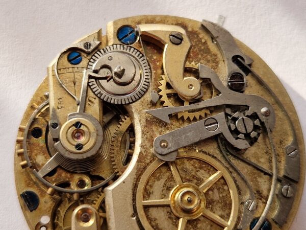 Antique Chronograph pocket watch movement Auguste & Fritz Henchoz Freres