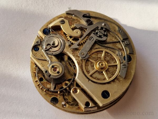 Antique Chronograph pocket watch movement Auguste & Fritz Henchoz Freres