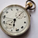 Antique HEUER cal 19 Silver cased 925 Chronograph pocket watch