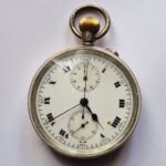Antique HEUER cal 19 Silver cased 925 Chronograph pocket watch