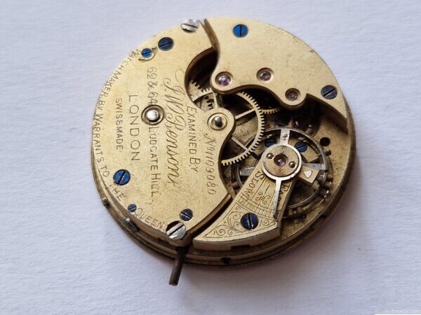 Antique J.W. Benson London Mid-Size Pocket Watch Movement with Dial and Hand – Project