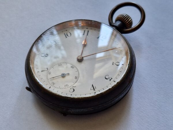 Antique Omega Pocket Watch 51mm Original Metal Case – Very Early Example with Early Omega Logo