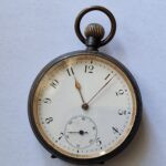 Antique Omega Pocket Watch 51mm Original Metal Case – Very Early Example with Early Omega Logo