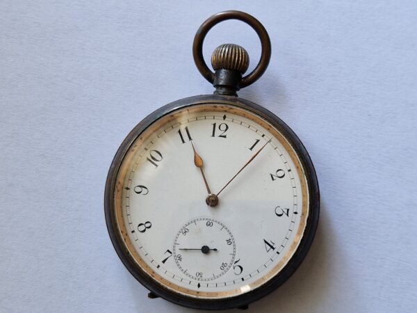 Antique Omega Pocket Watch 51mm Original Metal Case – Very Early Example with Early Omega Logo