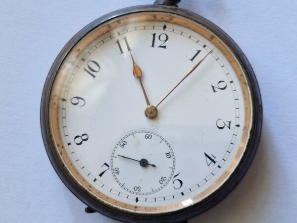 Antique Omega Pocket Watch 51mm Original Metal Case – Very Early Example with Early Omega Logo
