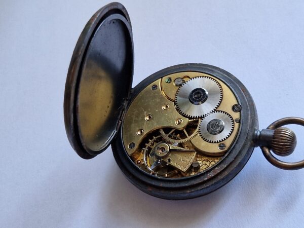 Antique Omega Pocket Watch 51mm Original Metal Case – Very Early Example with Early Omega Logo