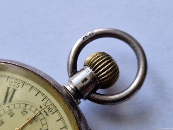 Antique Silver Cased Chronograph Pocket Watch 51mm