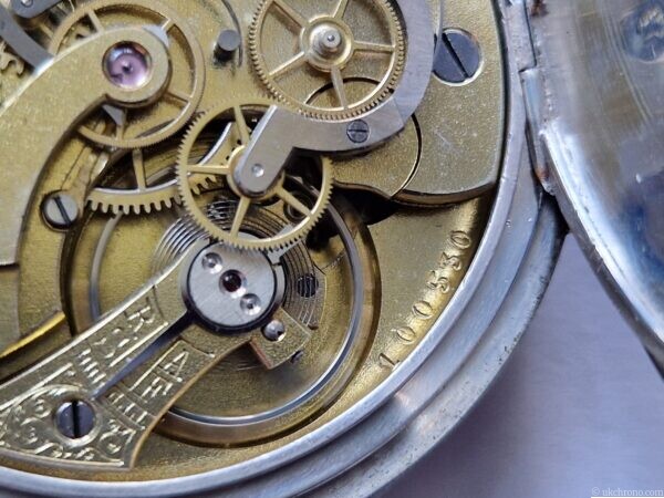 Antique Silver Cased Chronograph Pocket Watch 51mm