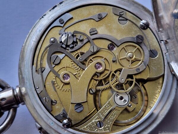 Antique Silver Cased Chronograph Pocket Watch 51mm