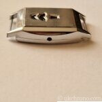 Art Deco Jump Hour Wristwatch Case Swiss Chrome Case side view