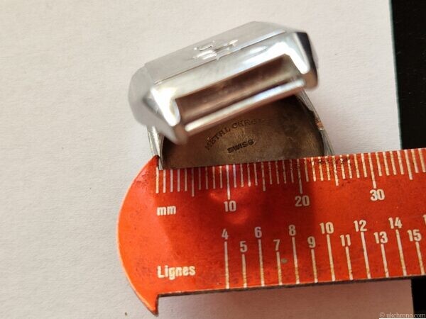 Art Deco Jump Hour Wristwatch Case Swiss Chrome Case Unused