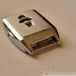Art Deco Jump Hour Wristwatch Case Swiss Chrome Case lug view