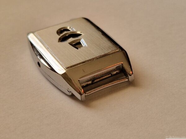 Art Deco Jump Hour Wristwatch Case Swiss Chrome Case lug view