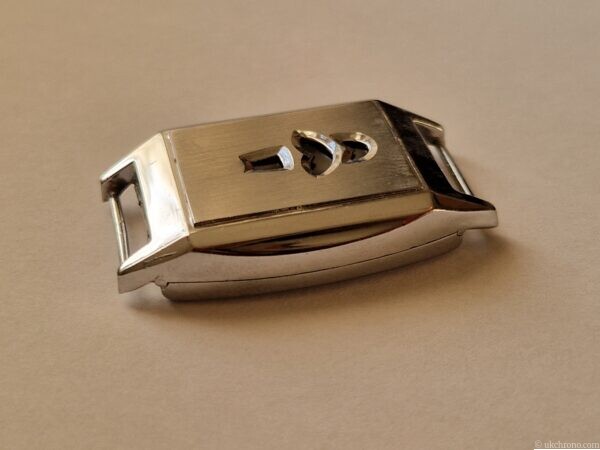 Art Deco Jump Hour Wristwatch Case Swiss Chrome Case side