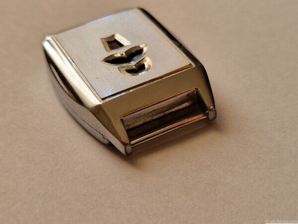 Art Deco Jump Hour Wristwatch Case Swiss Chrome Case top