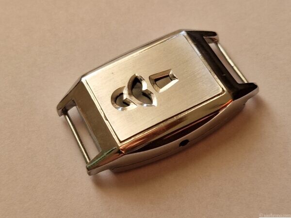Art Deco Jump Hour Wristwatch Case Swiss Chrome Case Unused