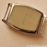 Art Deco Jump Hour Wristwatch Case Swiss Chrome Case back