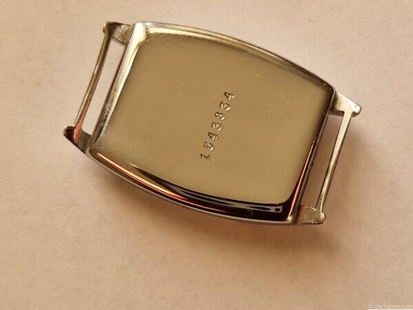 Art Deco Jump Hour Wristwatch Case Swiss Chrome Case back