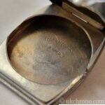 Art Deco Jump Hour Wristwatch Case Swiss Chrome Case inside