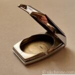 Art Deco Jump Hour Wristwatch Case Swiss Chrome Case opened