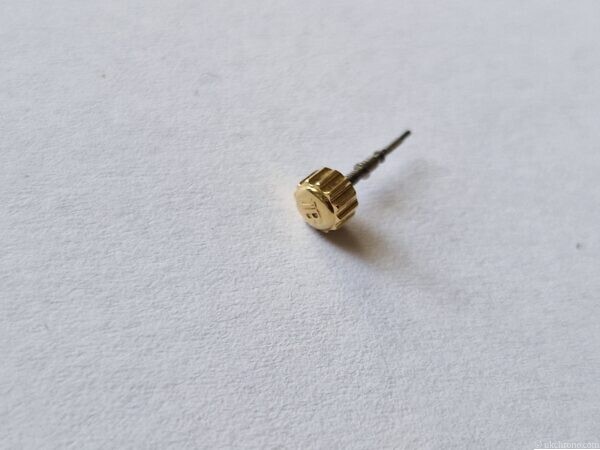 Blancpain Villeret 18ct solid gold crown and stem for calibre 1195.