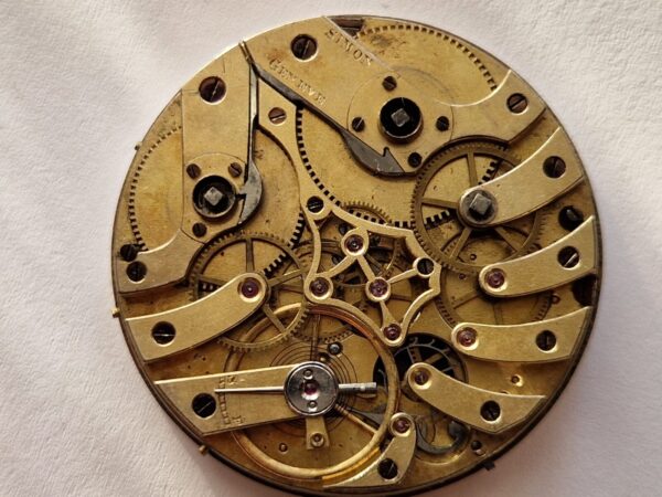Ultra rare Complex Pocket watch movement Twin Barrels Antique Simon Geneve project