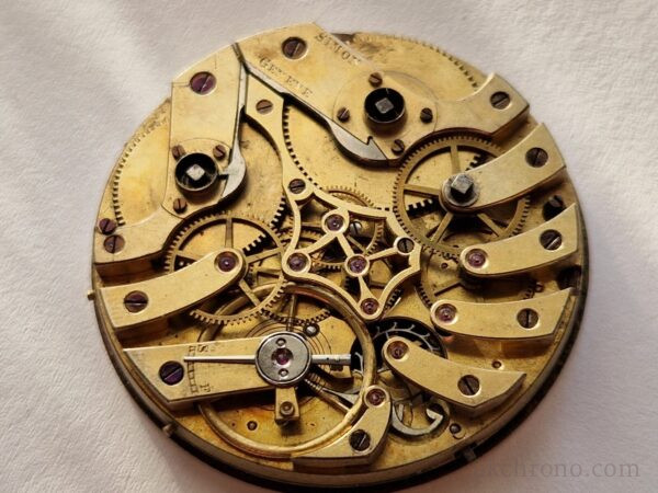 Ultra rare Complex Pocket watch movement Twin Barrels Antique Simon Geneve project