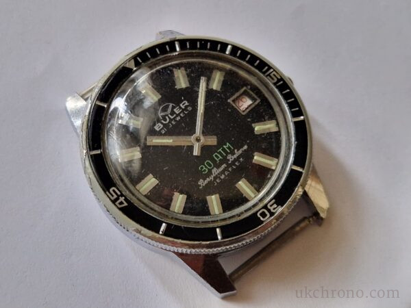 Vintage Divers Buler Swiss 21 Jewel Jemaflex 30 ATM project Watch