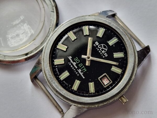 Vintage Divers Buler Swiss 21 Jewel Jemaflex 30 ATM project Watch