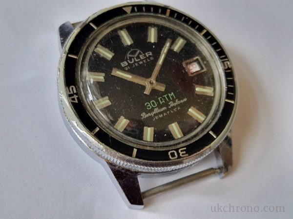 Vintage Divers Buler Swiss 21 Jewel Jemaflex 30 ATM project Watch