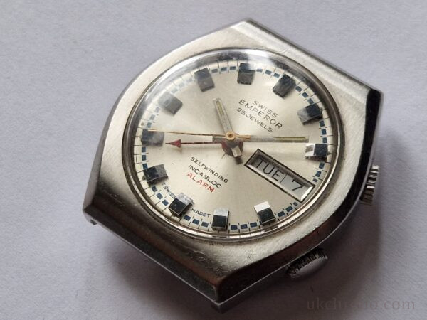 Vintage SWISS EMPEROR Cal. AS 5008 Automatic ALARM 25 Jewels Watch Day Date