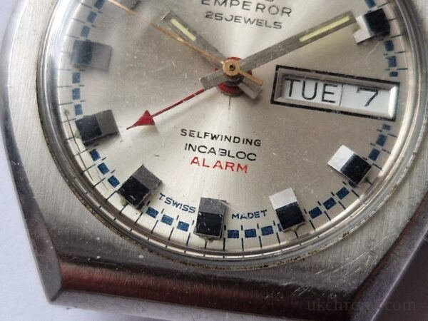 Vintage SWISS EMPEROR Cal. AS 5008 Automatic ALARM 25 Jewels Watch Day Date