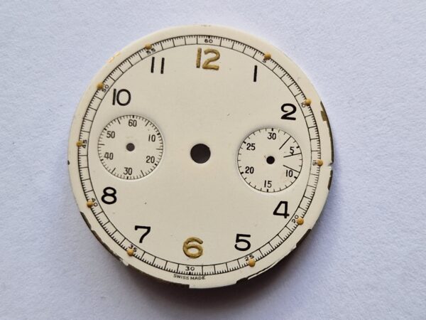 Military Lemania chronograph dial