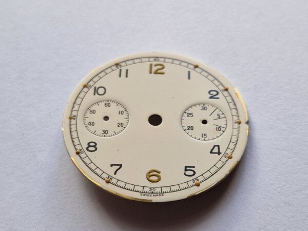 Military Lemania chronograph dial