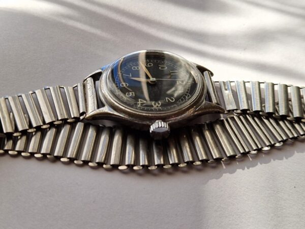 WW2 Military Bulova Type A-11 watch on Military Bonklip bracelet