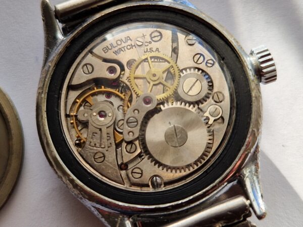WW2 Military Bulova Type A-11 watch on Military Bonklip bracelet