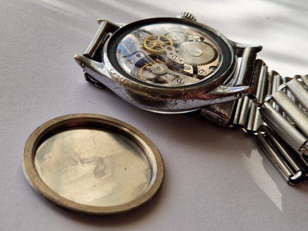 WW2 Military Bulova Type A-11 watch on Military Bonklip bracelet