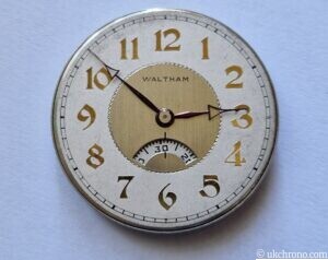 Waltham digital second hand pocket watch movement 6 Vintage Waltham Digital Seconds Pocket Watch Movement c.1920