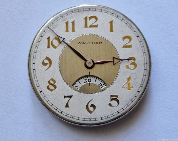 Vintage Waltham Digital Seconds Pocket Watch Movement c.1920
