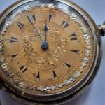 silver Enamel Full hunter Cylinder pocket watch