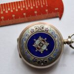 silver Enamel Full hunter Cylinder pocket watch